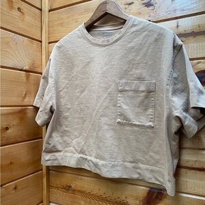 Athleta boxy T-shirt cropped XS tan